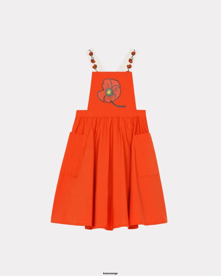 Kenzo klær barn middels rød capsule high summer 'valmue forklekjole DVNVN772