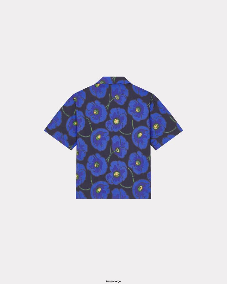 Kenzo klær barn kongeblå capsule high summer' valmueskjorte DVNVN788