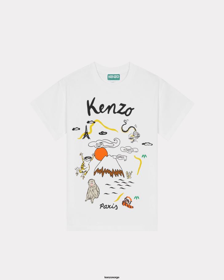 Kenzo klær barn hvit kotora map' t-skjorte DVNVN777