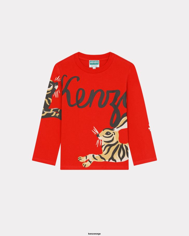 Kenzo klær barn middels rød kinesisk nyttår capsule' t-skjorte DVNVN791