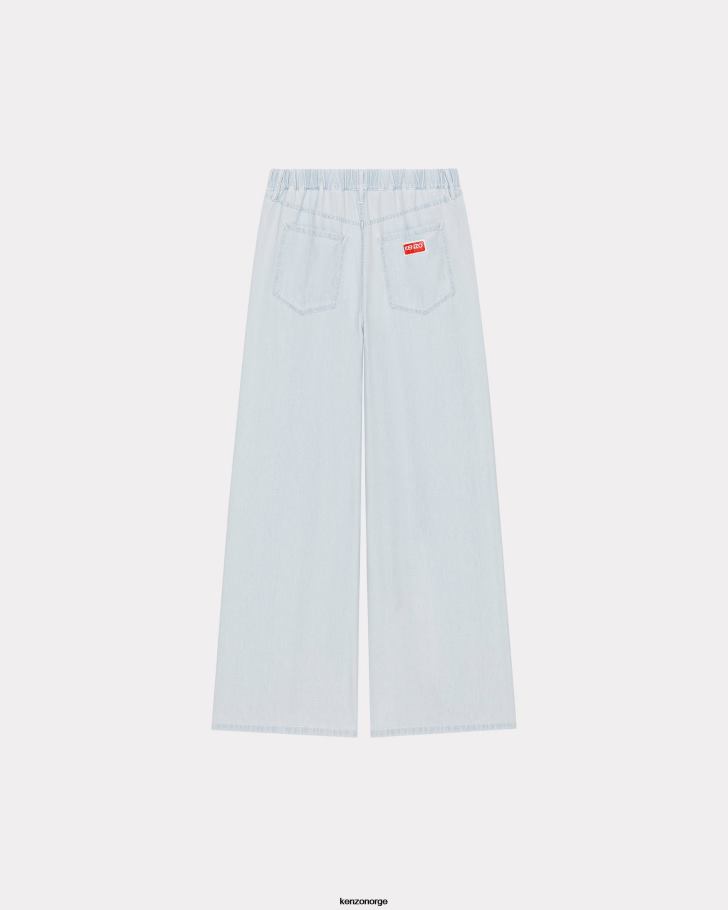 Kenzo klær kvinner bleket blå denim jeans med utsving for sjømann DVNVN426