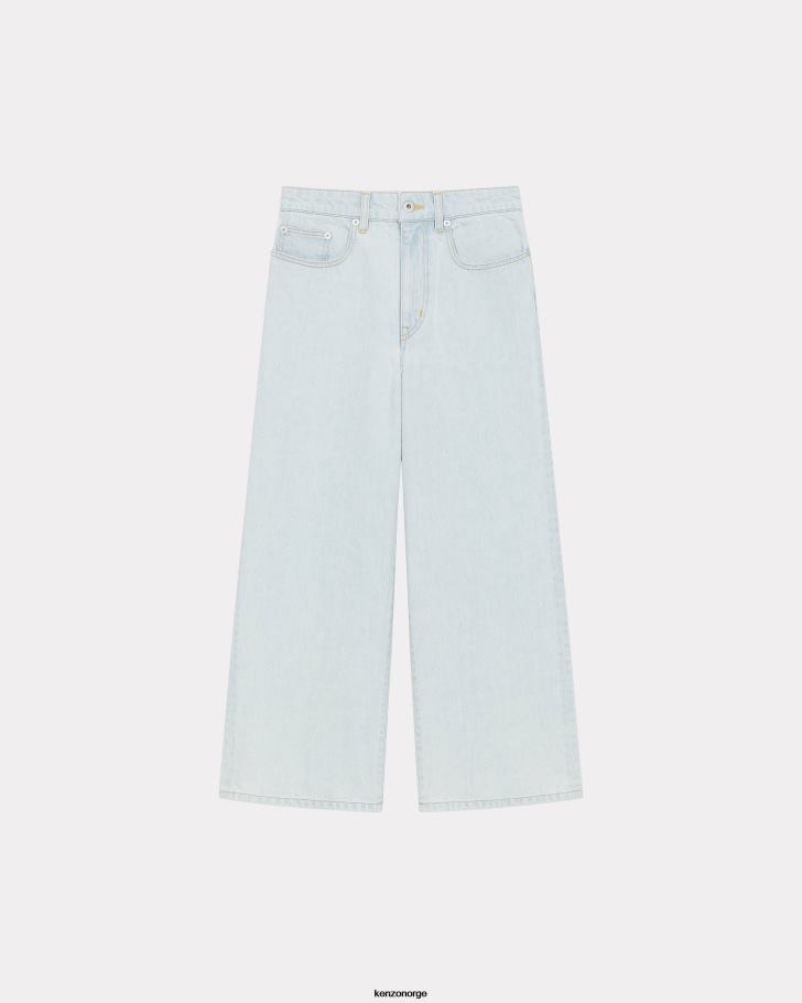 Kenzo klær kvinner bleket blå denim sumire cropped jeans DVNVN556