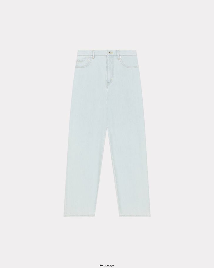 Kenzo klær kvinner bleket blå denim travel' gulrotjeans DVNVN589
