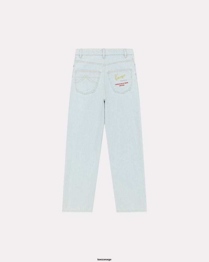 Kenzo klær kvinner bleket blå denim travel' gulrotjeans DVNVN589