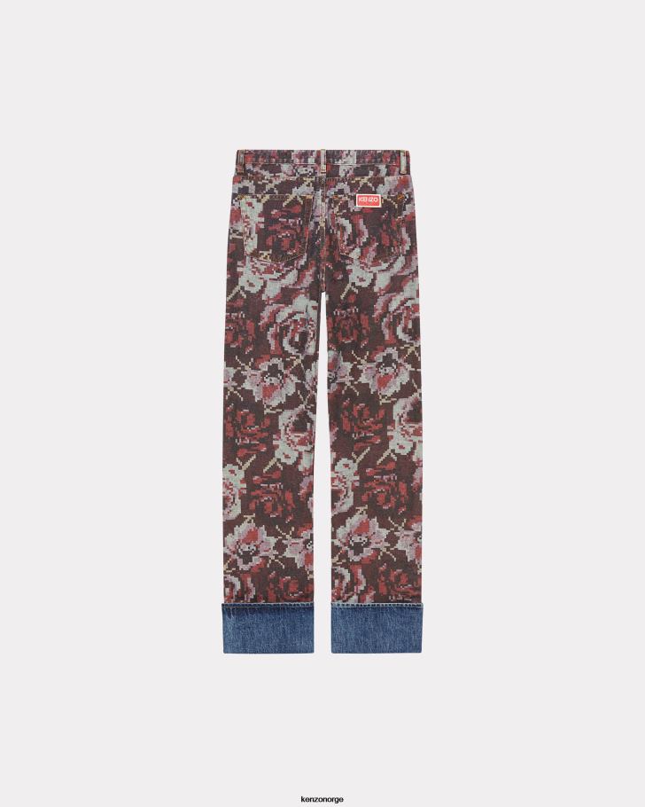 Kenzo klær kvinner middels rød pixel' asagao rette jeans DVNVN663