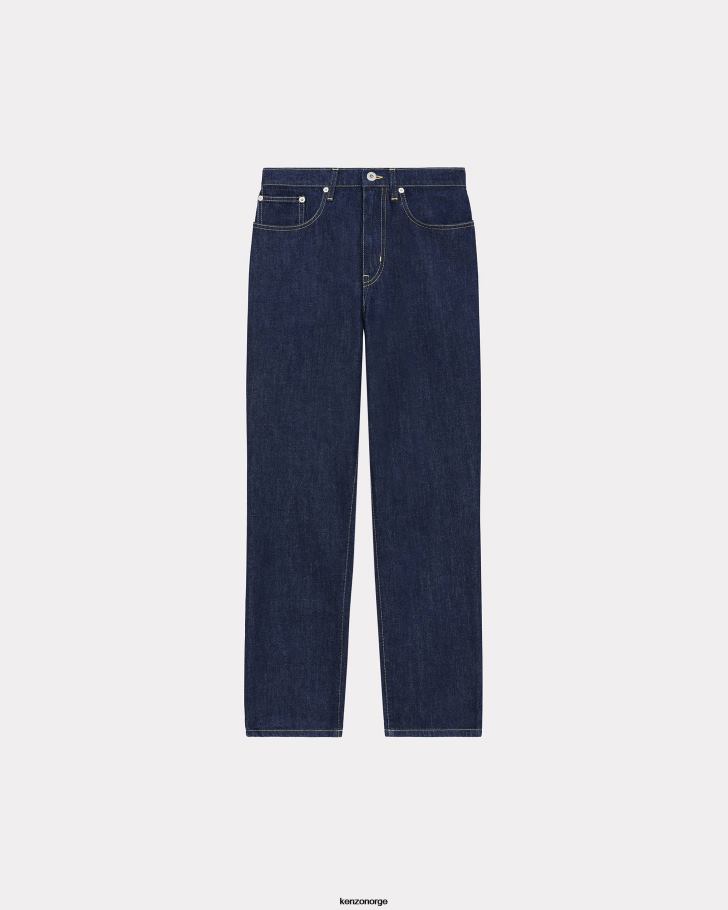 Kenzo klær kvinner skyll blå denim asagao rette jeans DVNVN484