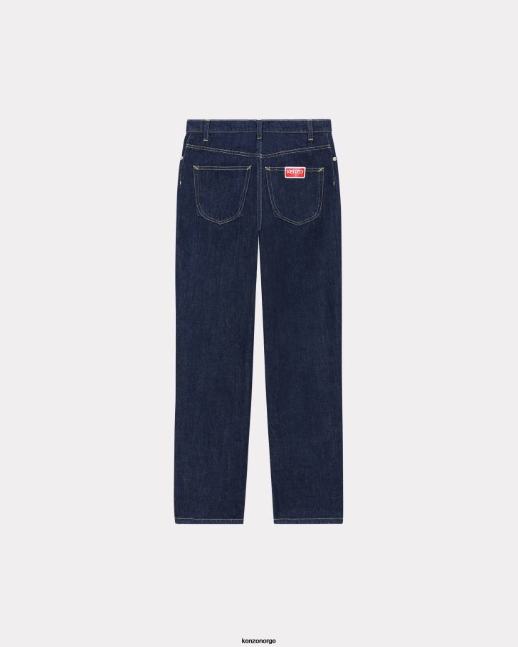 Kenzo klær kvinner skyll blå denim asagao rette jeans DVNVN484