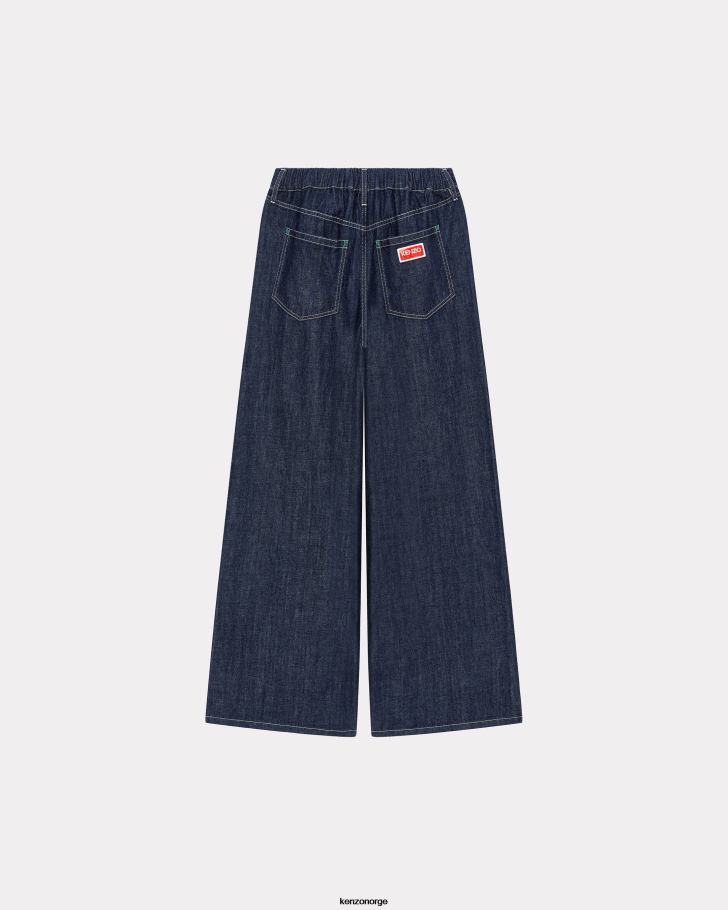 Kenzo klær kvinner skyll blå denim jeans med utsving for sjømann DVNVN434
