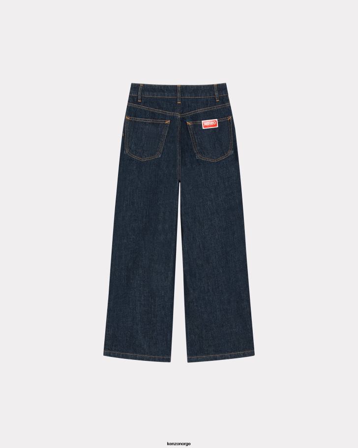 Kenzo klær kvinner skyll blå denim sumire cropped jeans DVNVN441