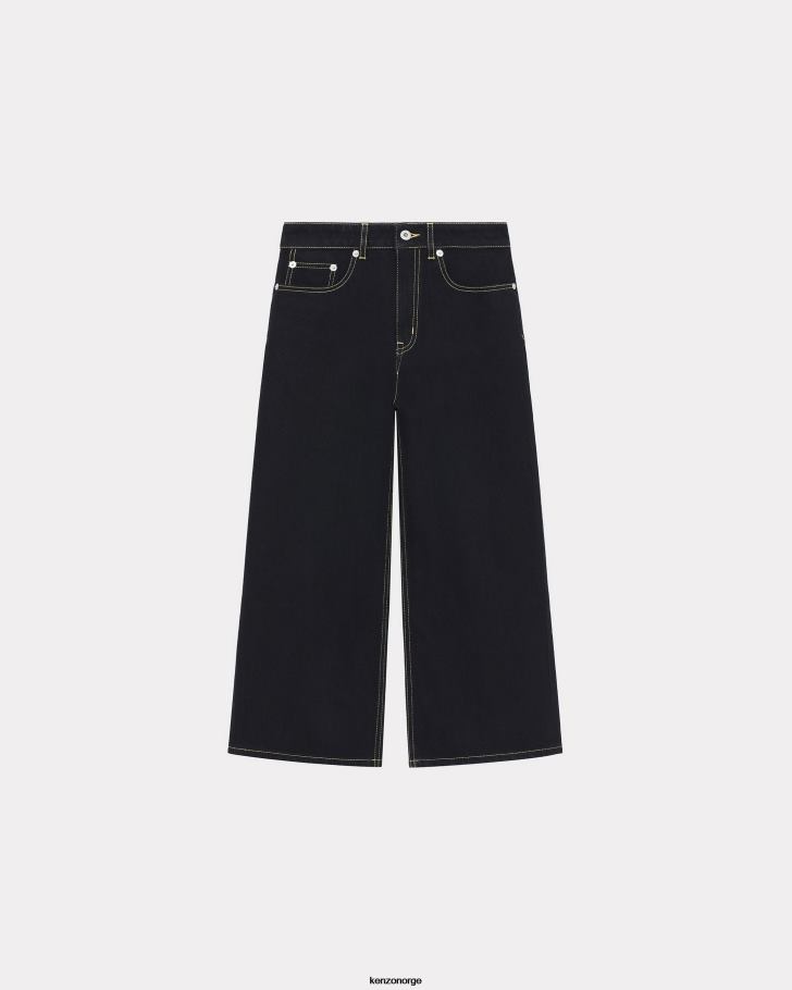 Kenzo klær kvinner skyll svart denim sumire cropped jeans DVNVN654