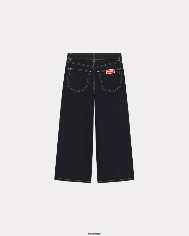 Kenzo klær kvinner skyll svart denim sumire cropped jeans DVNVN654