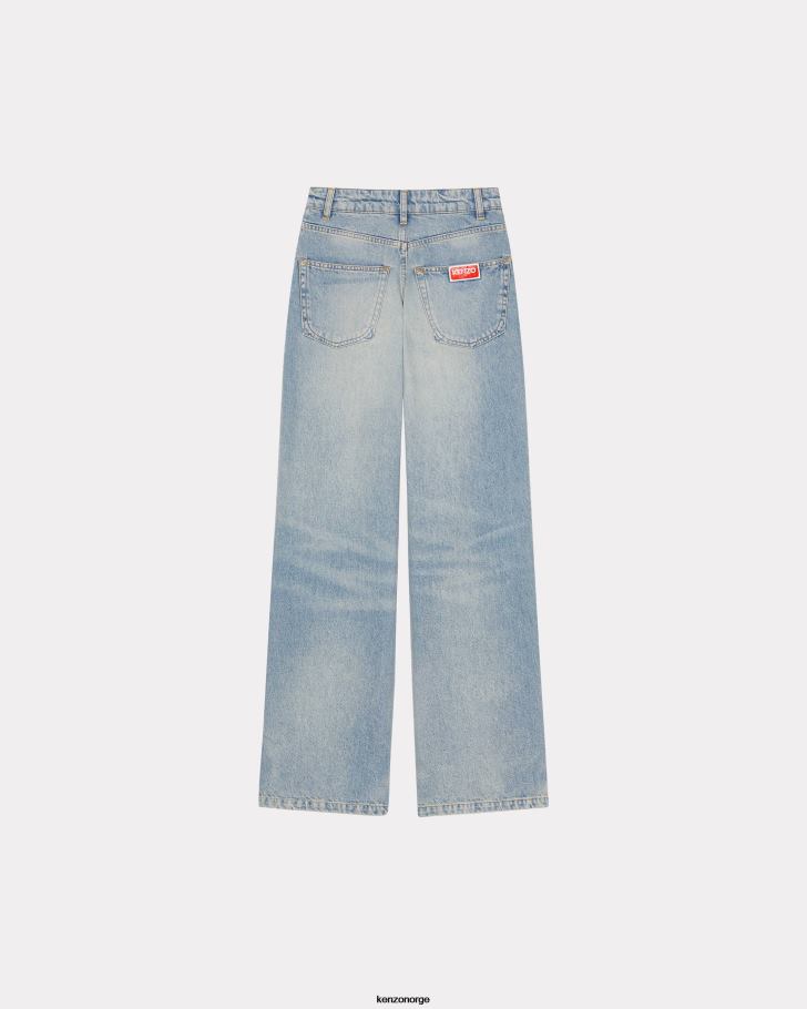 Kenzo klær kvinner stein bl skittenblå denim ayame jeans med brede ben DVNVN653