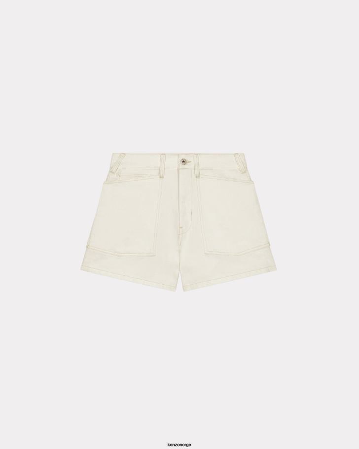 Kenzo klær kvinner bleket hvit denim dongerishorts. DVNVN598