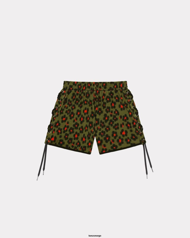 Kenzo klær kvinner kaki hana leopardshorts DVNVN496