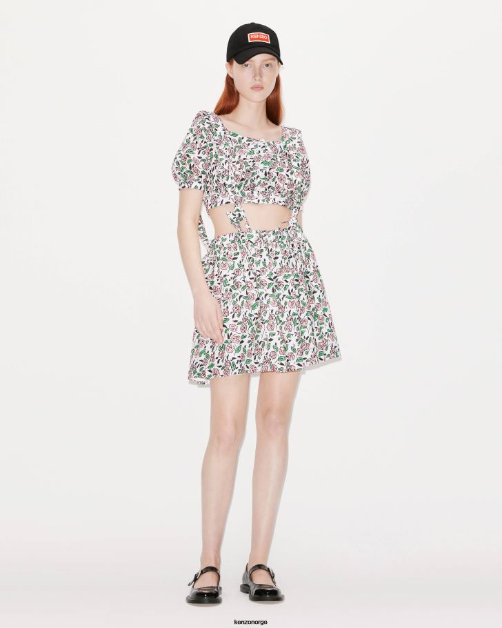 Kenzo klær kvinner off white broderie anglaise skjørt DVNVN650