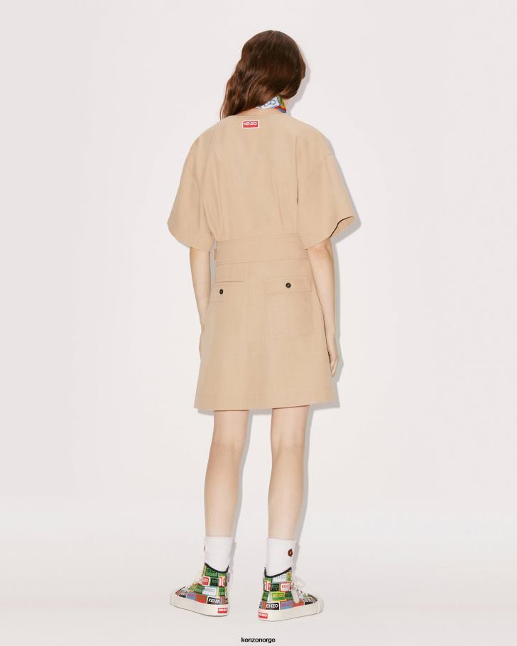 Kenzo klær kvinner beige arbeidsklær kjole DVNVN621
