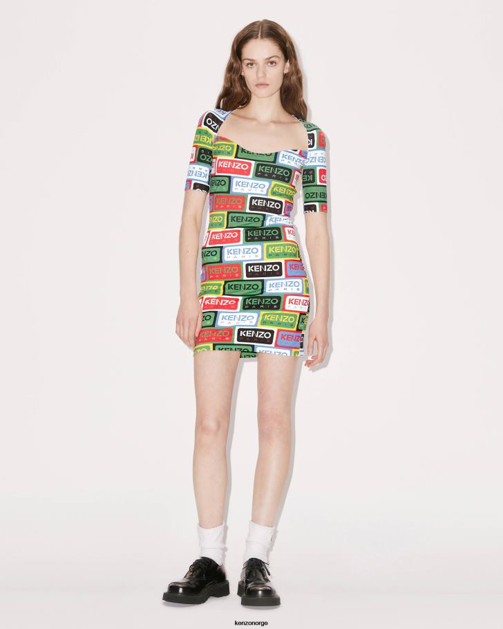 Kenzo klær kvinner flerfarget labels' bodycon-kjole DVNVN545