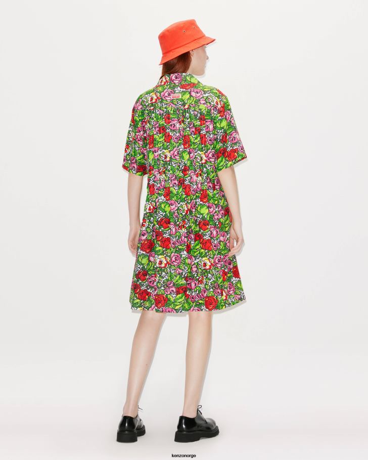 Kenzo klær kvinner off white hawaiisk blomsterskjortekjole DVNVN606