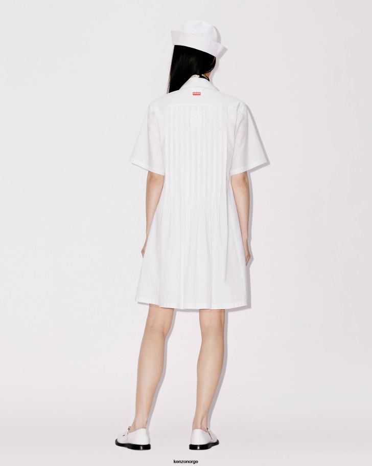 Kenzo klær kvinner off white poplin skjortekjole DVNVN445