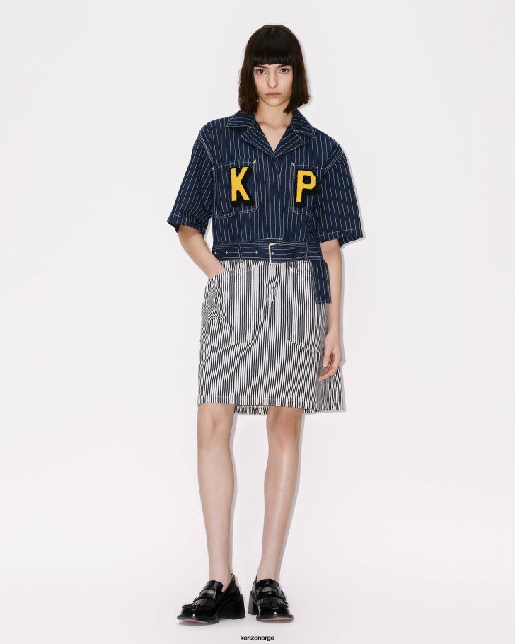 Kenzo klær kvinner skyll blå denim paris' denimskjortekjole DVNVN583