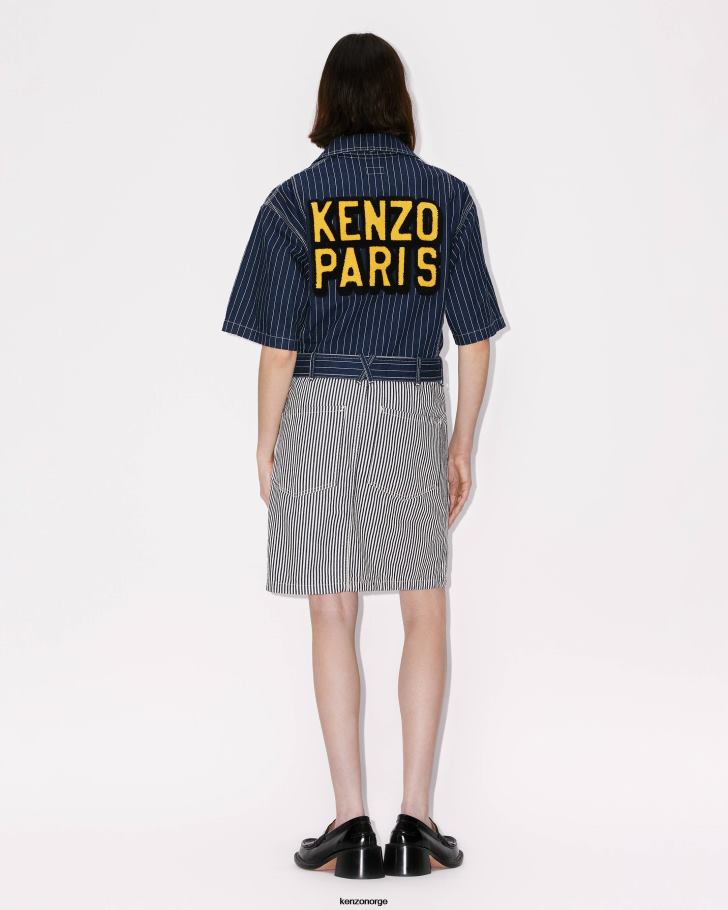 Kenzo klær kvinner skyll blå denim paris' denimskjortekjole DVNVN583