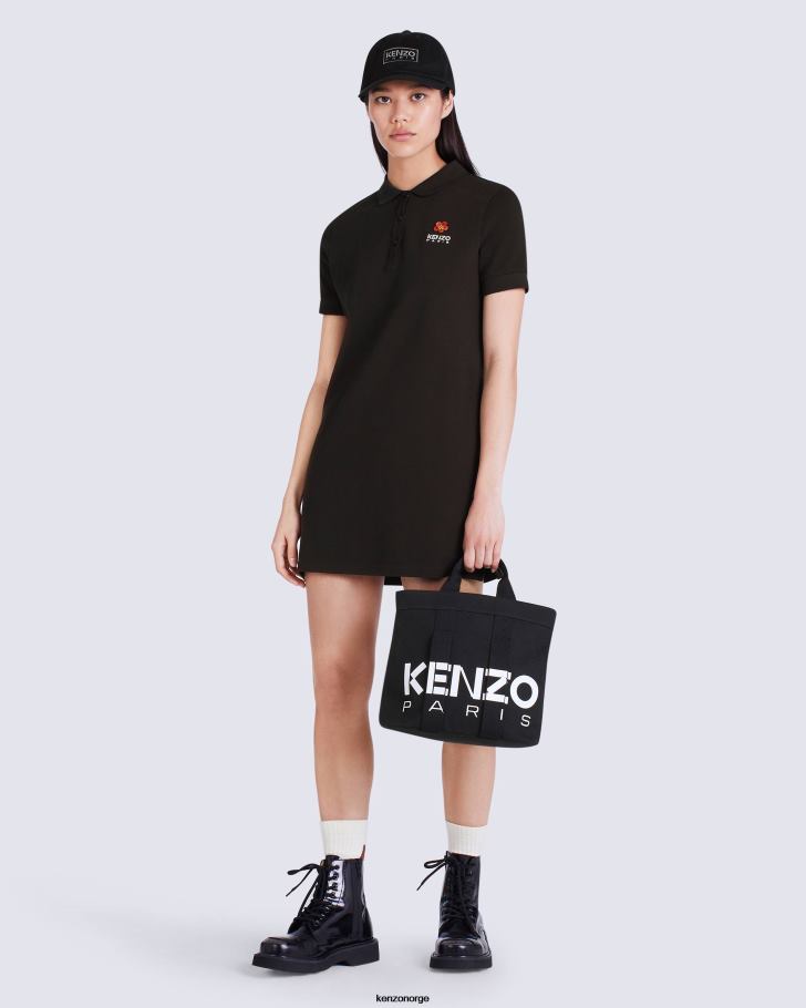 Kenzo klær kvinner svart boke flower' polokjole DVNVN625