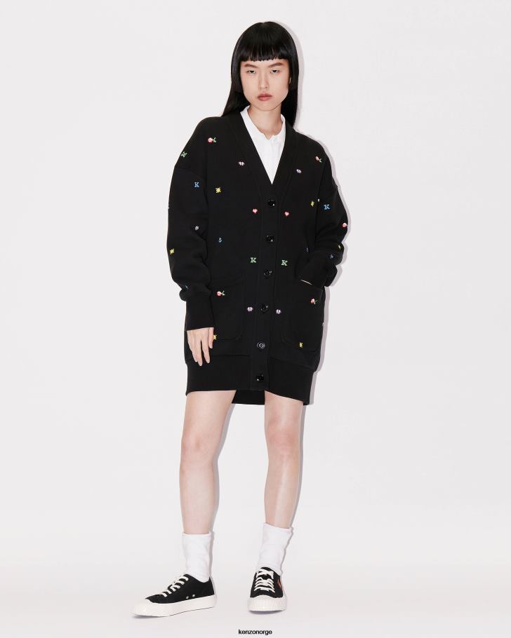 Kenzo klær kvinner svart pixel' cardigan kjole DVNVN604