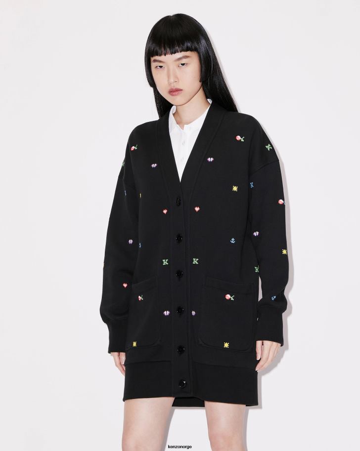Kenzo klær kvinner svart pixel' cardigan kjole DVNVN604