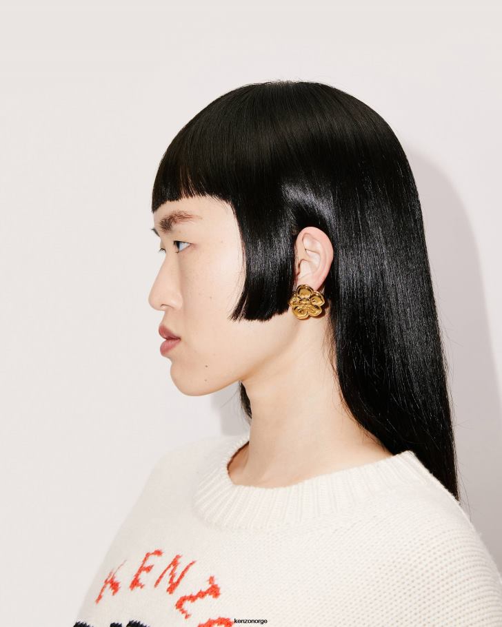 Kenzo tilbehør kvinner gull store 'boke flower' øredobber DVNVN848