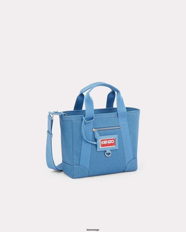 Kenzo tilbehør kvinner cyan Paris liten tote bag med crossbody stropp DVNVN908