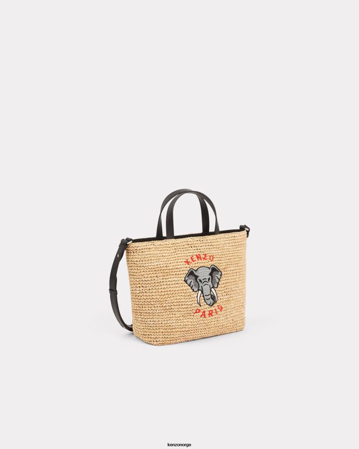 Kenzo tilbehør kvinner svart liten raffia-veske DVNVN942