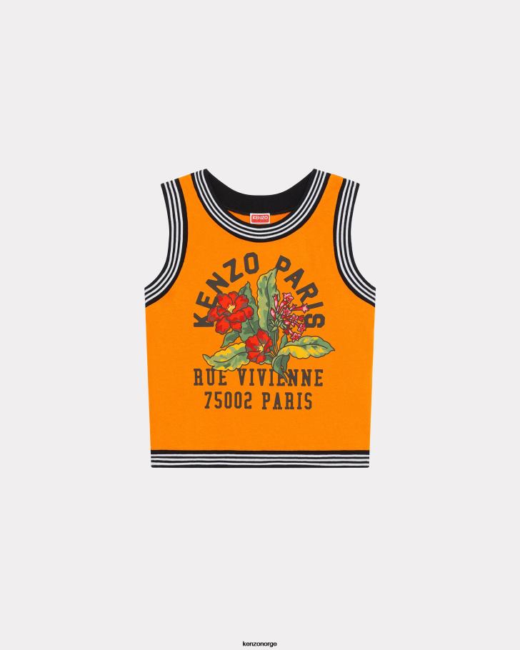 Kenzo klær kvinner middels oransje aloha flower tattoo' løs tanktopp DVNVN522