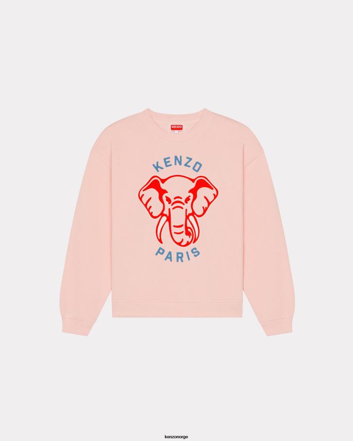 Kenzo klær kvinner bleknet rosa elefant 'varsity jungle' genser DVNVN373