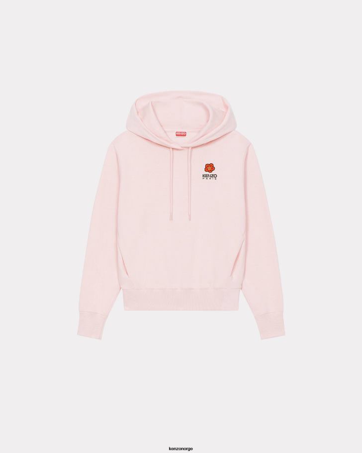 Kenzo klær kvinner bleknet rosa hettegenser med boke flower motiv DVNVN532