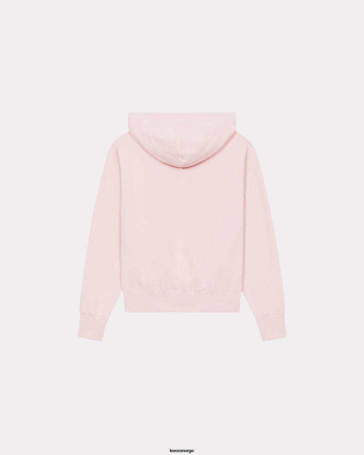 Kenzo klær kvinner bleknet rosa hettegenser med boke flower motiv DVNVN532