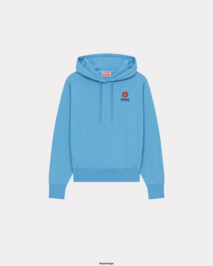 Kenzo klær kvinner cyan hettegenser med boke flower motiv DVNVN429