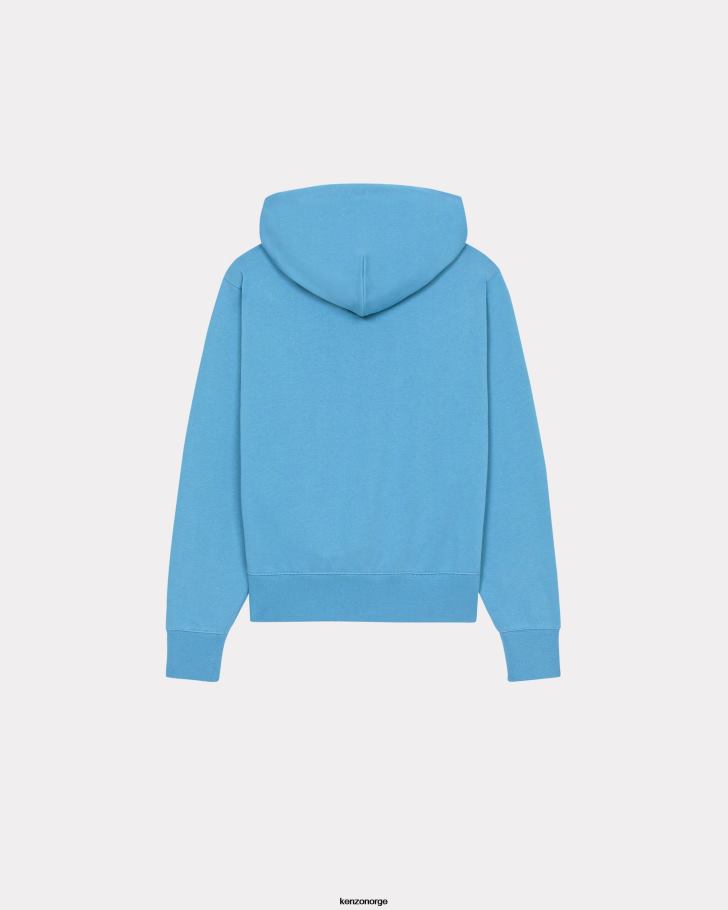 Kenzo klær kvinner cyan hettegenser med boke flower motiv DVNVN429