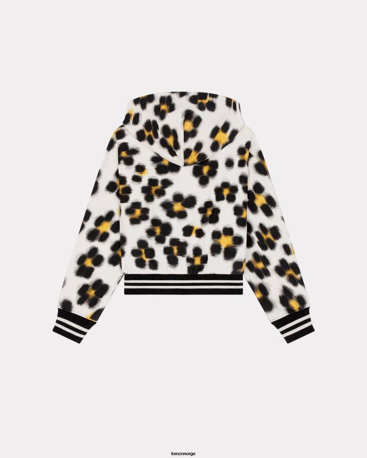 Kenzo klær kvinner off white hana leopard hettegenser DVNVN454