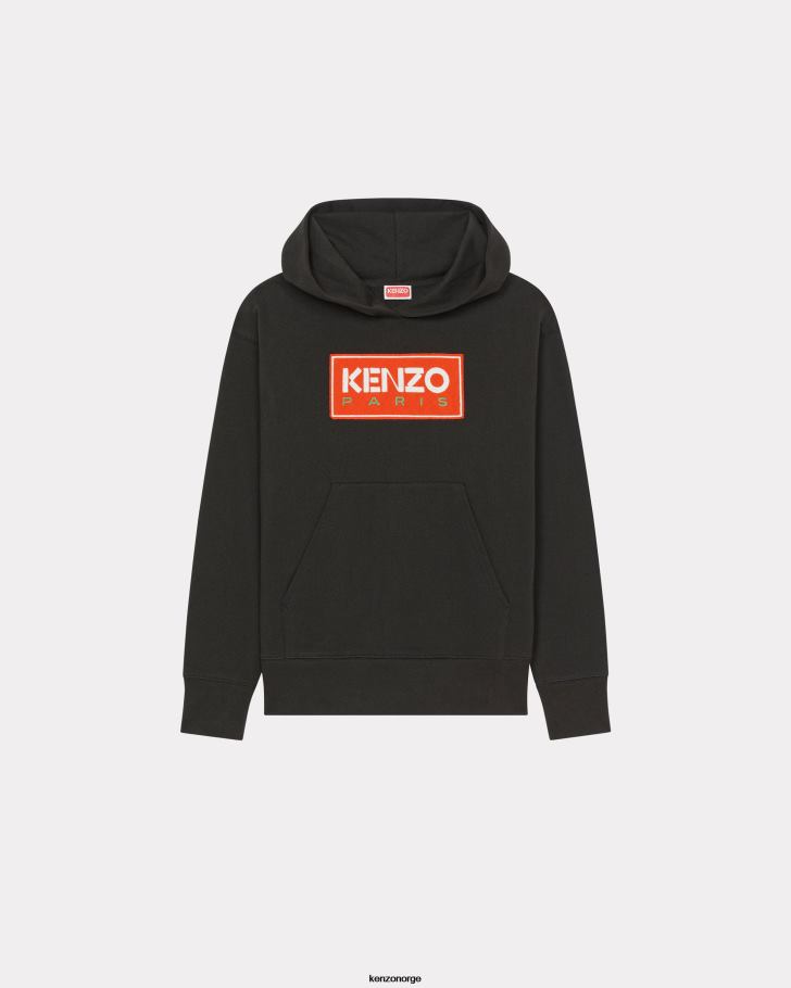 Kenzo klær kvinner svart Paris oversized hettegenser DVNVN425