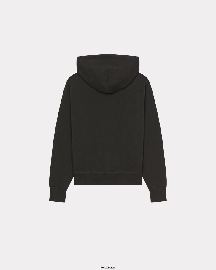 Kenzo klær kvinner svart hettegenser med boke flower motiv DVNVN459