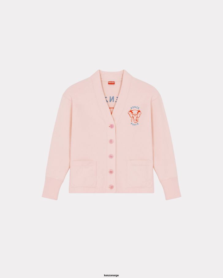 Kenzo klær kvinner bleknet rosa elefant 'varsity jungle' cardigan DVNVN544