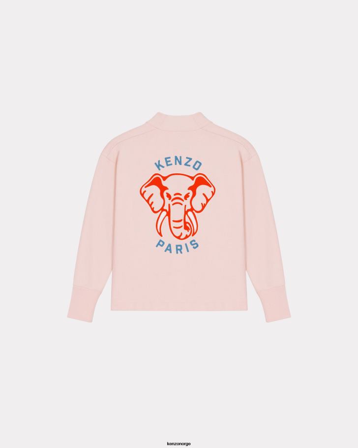 Kenzo klær kvinner bleknet rosa elefant 'varsity jungle' cardigan DVNVN544