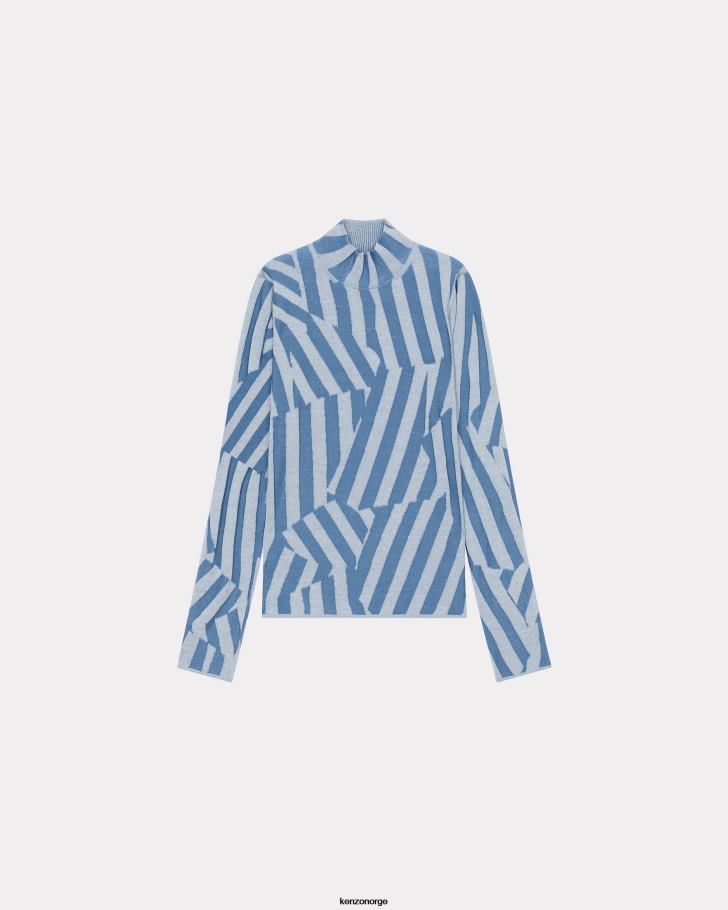 Kenzo klær kvinner cyan blendende stripe genser DVNVN618