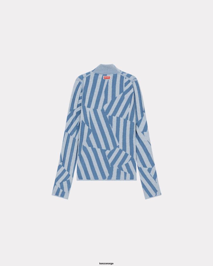 Kenzo klær kvinner cyan blendende stripe genser DVNVN618