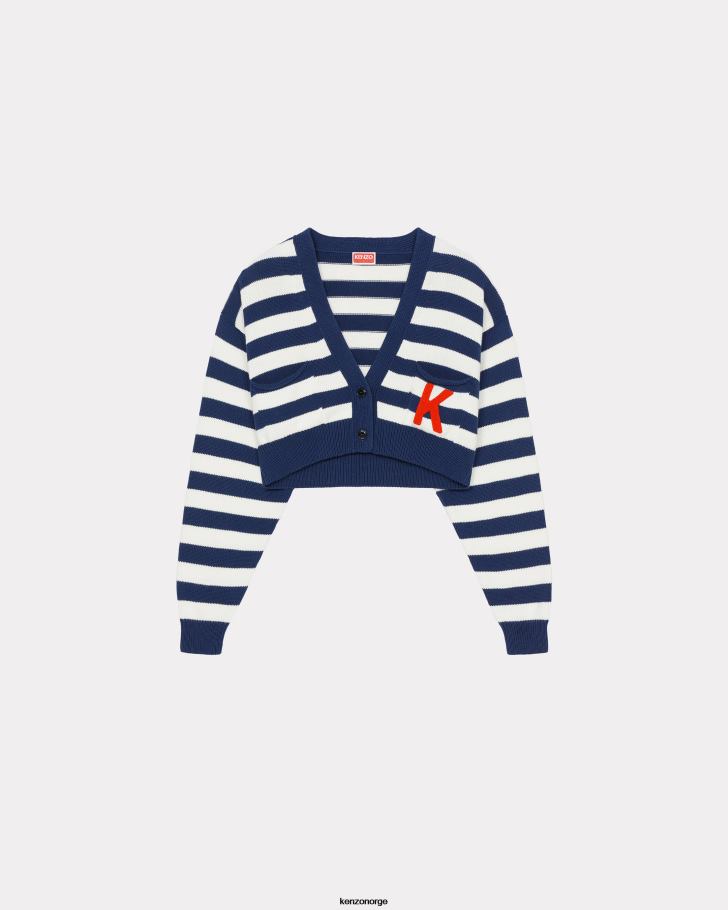 Kenzo klær kvinner midnatt blå nautical stripes cardigan DVNVN397