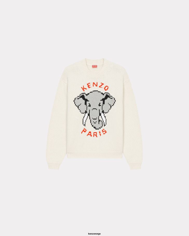 Kenzo klær kvinner off white genser i elefantull DVNVN380