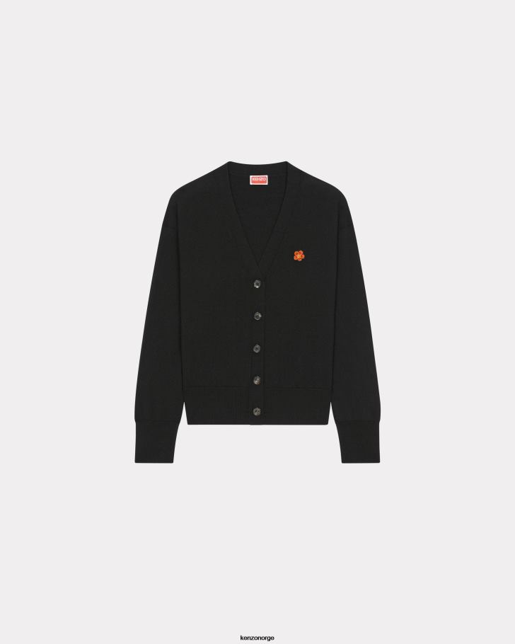 Kenzo klær kvinner svart boke flower' ull cardigan DVNVN614