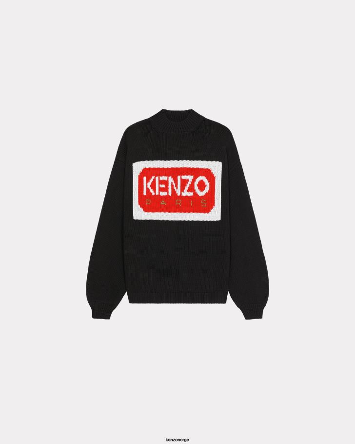 Kenzo klær kvinner svart paris jumper DVNVN390