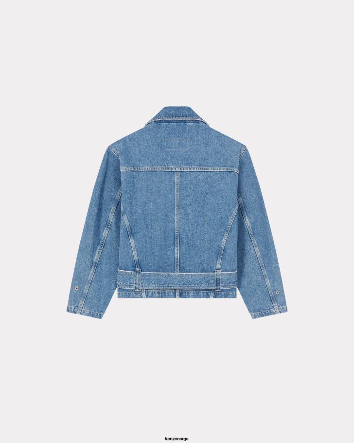 Kenzo klær kvinner blå denim biker jakke DVNVN667