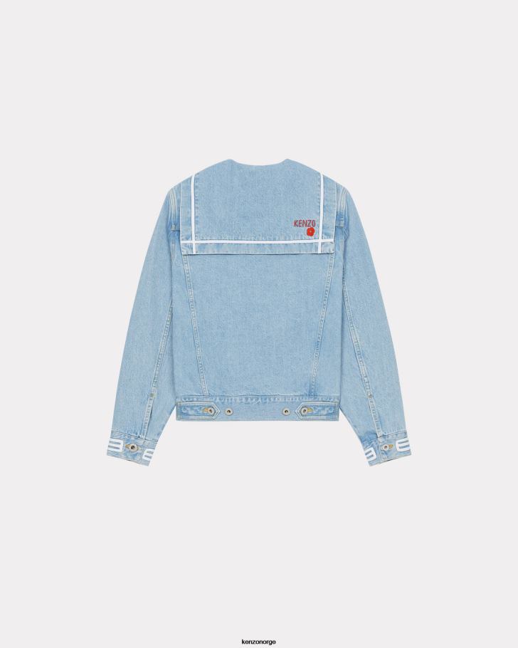 Kenzo klær kvinner bleket blå denim sailor' denimjakke DVNVN368